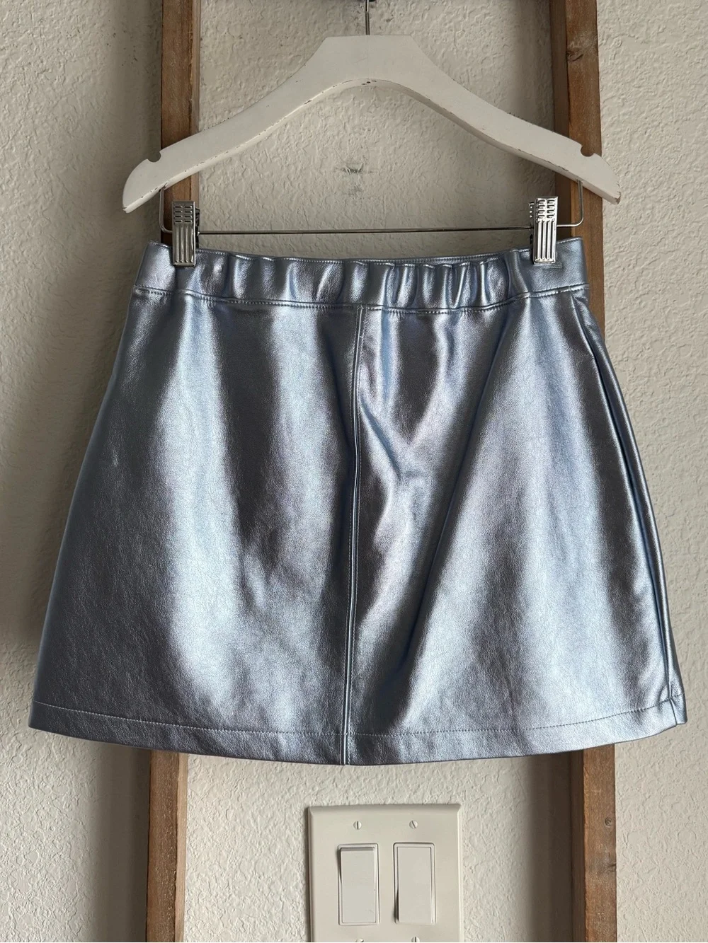 Crewcuts by J. Crew Patch-Pocket Skirt in Metallic Faux Leather NWOT sz: 14